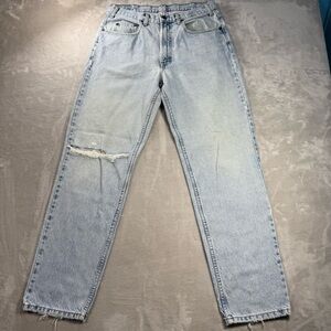 Vintage Gap Denim Easy Fit Distressed Jeans Tapered Blue Denim USA Made Y2K